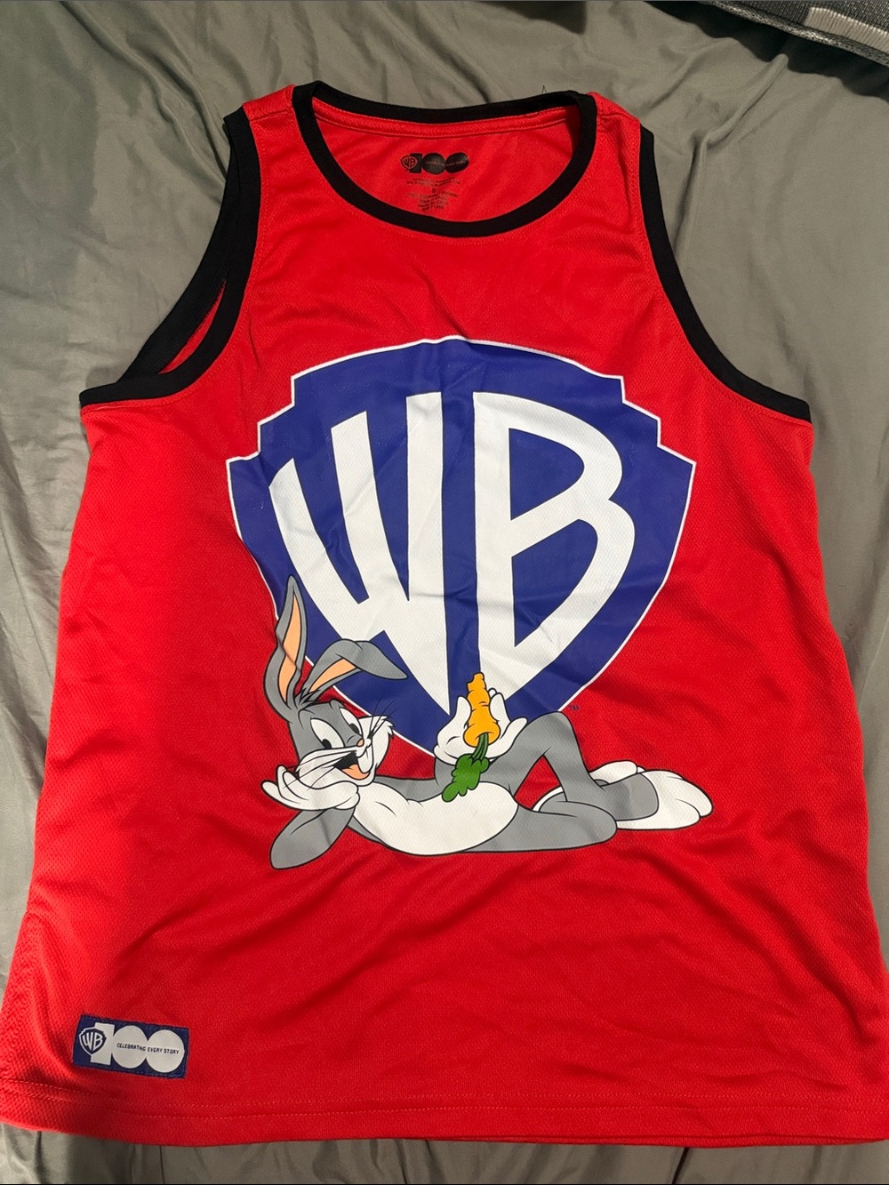 Warner Bros. Red Tank with Blue WB Shield and Bugs Bunny